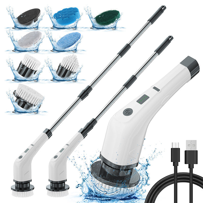 ⏳🔥LIMITED-TIME 50% OFF! ⏰🧹 Electric Cleaning Brush – Rechargeable, 4 interchangeable heads💧✨