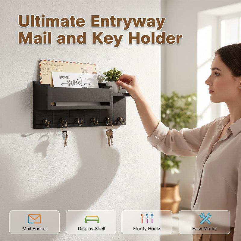 🎉2026 Sale🔥 Wall‑Mounted Mail & Key Holder